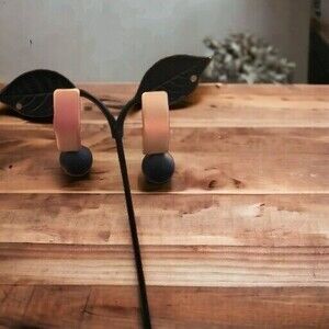 Vintage Goldtone And Black Pierced Earrings